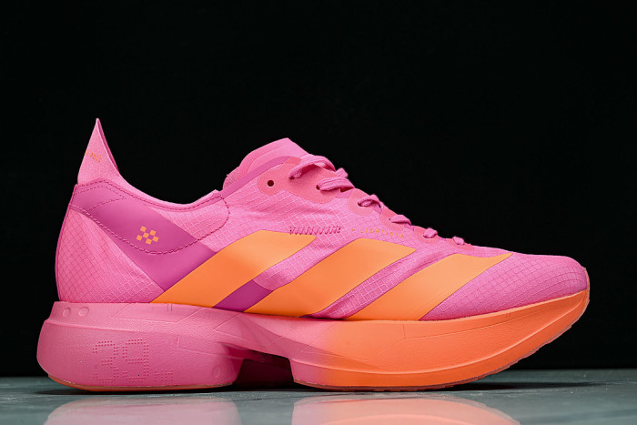 KJ3062 ADIZERO ADIOS 4 M LOW-TOP RUNNING SHOES PINK/ORANGE/PINK