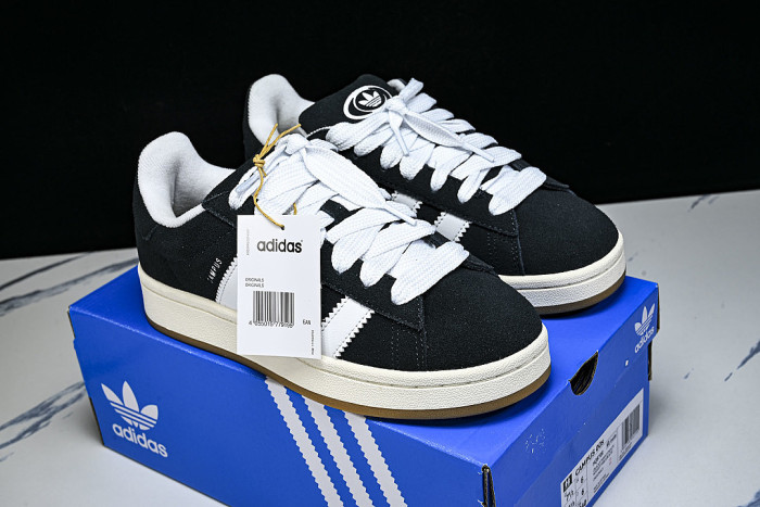 HQ8708 ORIGINALS CAMPUS 00S COLLEGE SERIES OF RETRO CASUAL SPORTS SNEAKERS BLACK/WHITE