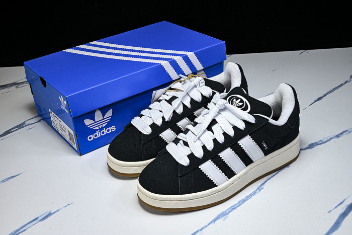 HQ8708 ORIGINALS CAMPUS 00S COLLEGE SERIES OF RETRO CASUAL SPORTS SNEAKERS BLACK/WHITE