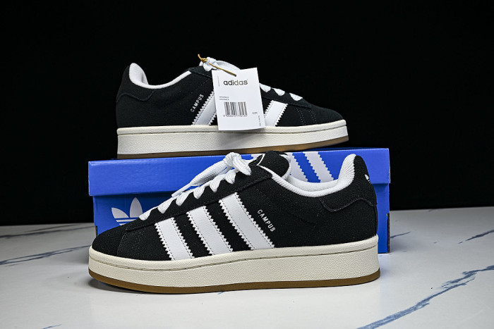 HQ8708 ORIGINALS CAMPUS 00S COLLEGE SERIES OF RETRO CASUAL SPORTS SNEAKERS BLACK/WHITE