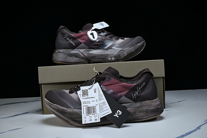KI7791 Y-3 ADIOS PRO 4 NIGHT RED/WARM CLAY/ACTIVE MAROON