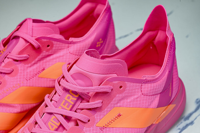KJ3062 ADIZERO ADIOS 4 M LOW-TOP RUNNING SHOES PINK/ORANGE/PINK