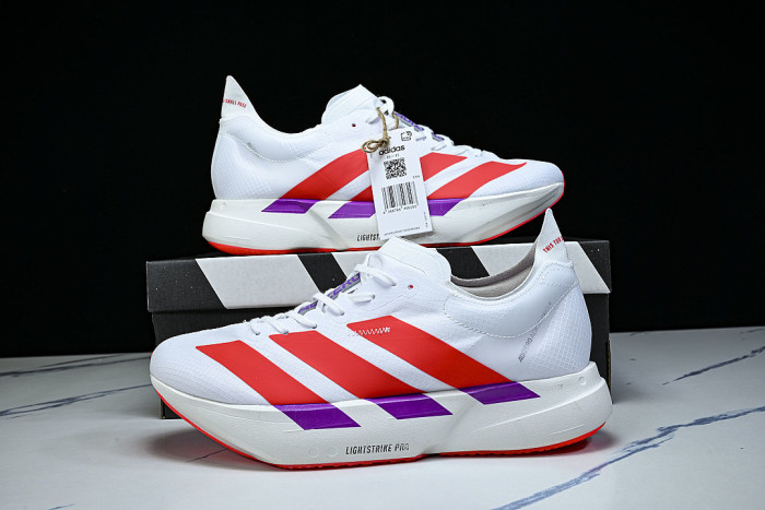 KZ9020 ADIZERO ADIOS PRO 4 FOOTWEAR WHITE/LUCID RED/SHOCK PURPLE