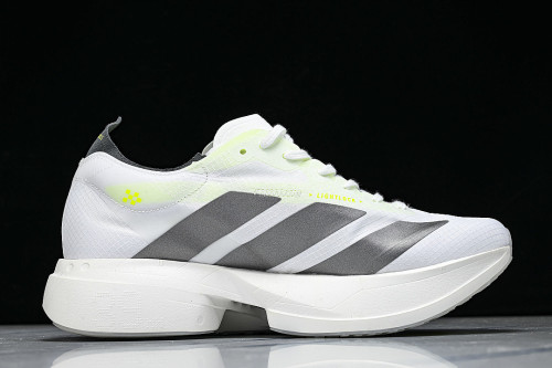 KJ7036 ADIZERO ADIOS 4 M LOW-TOP RUNNING SHOES WHITE/GREY/GREEN