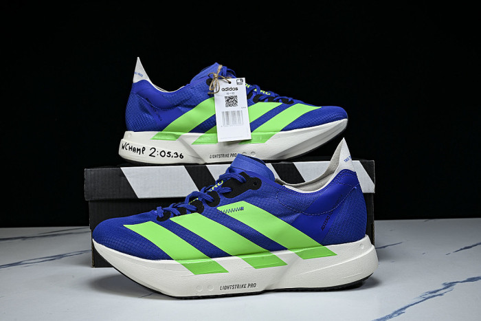 JP9271 ADIZERO ADIOS 4 M LOW-TOP RUNNING SHOES BLUE/GREEN