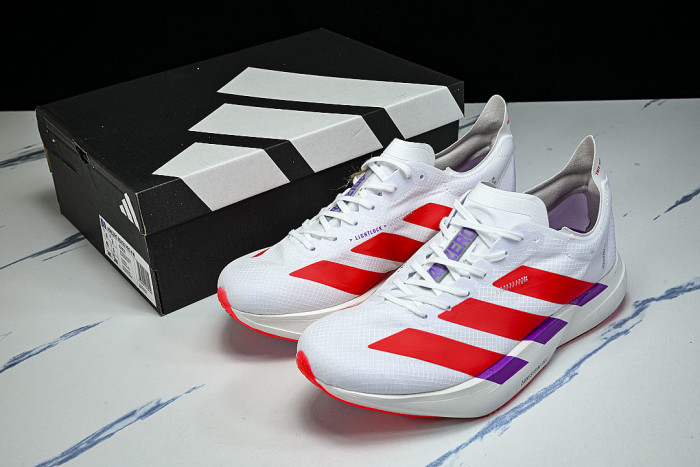 KZ9020 ADIZERO ADIOS PRO 4 FOOTWEAR WHITE/LUCID RED/SHOCK PURPLE