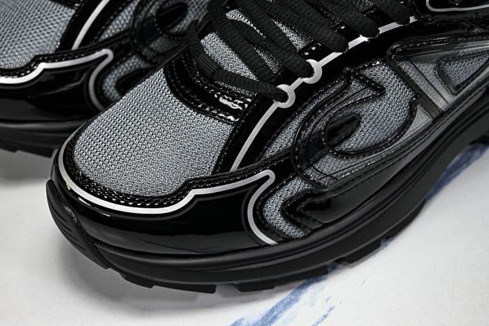 LOW-TOP THICK-SOLED SPORTS CASUAL SHOES BLACK/GREY