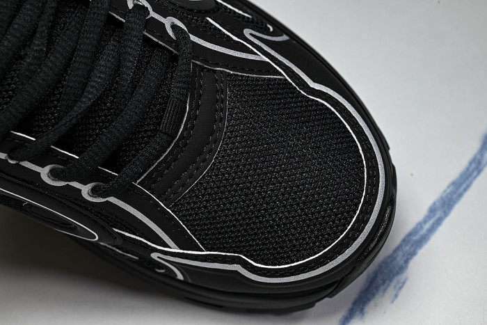 LOW-TOP THICK-SOLED SPORTS CASUAL SHOES BLACK/BLACK/BLACK