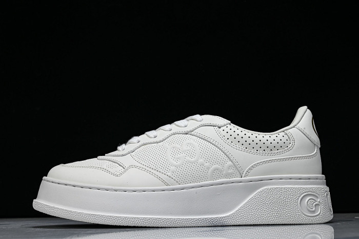 CHUNKY B MONOCHROME CARAMEL COLORED THICK SOLED CASUAL SNEAKERS WHITE/PURE WHITE