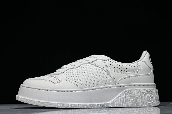 CHUNKY B MONOCHROME CARAMEL COLORED THICK SOLED CASUAL SNEAKERS WHITE/PURE WHITE