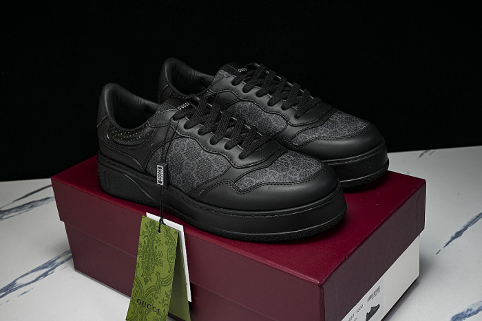 CHUNKY B MONOCHROME CARAMEL COLORED THICK SOLED CASUAL SNEAKERS BLACK/INKINESS