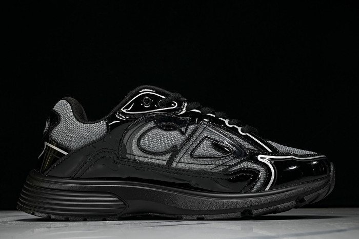 LOW-TOP THICK-SOLED SPORTS CASUAL SHOES BLACK/GREY