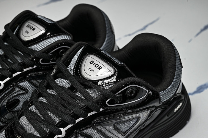 LOW-TOP THICK-SOLED SPORTS CASUAL SHOES BLACK/GREY