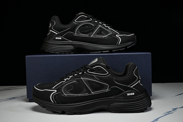 LOW-TOP THICK-SOLED SPORTS CASUAL SHOES BLACK/BLACK/BLACK