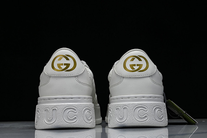 CHUNKY B MONOCHROME CARAMEL COLORED THICK SOLED CASUAL SNEAKERS WHITE/PURE WHITE