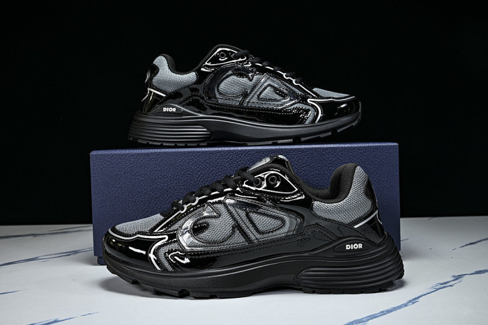 LOW-TOP THICK-SOLED SPORTS CASUAL SHOES BLACK/GREY