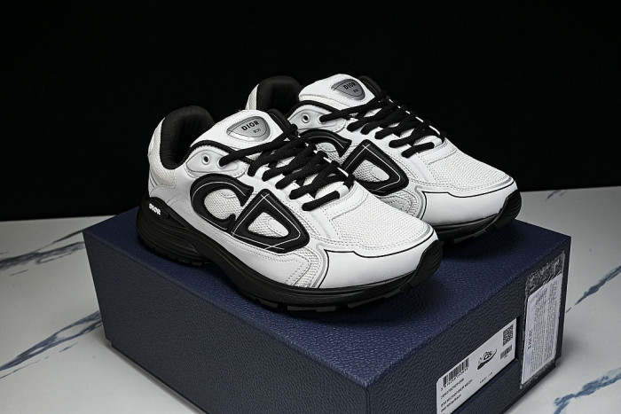 MEN'S BREATHABLE CASUAL THICK SOLED B30 LACE UP RUNNING SHOES 2026 NEW STYLE WHITE/BLACK