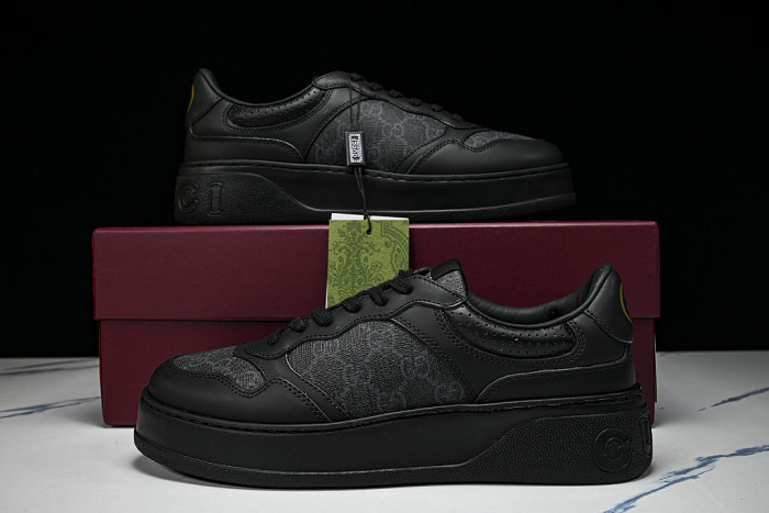 CHUNKY B MONOCHROME CARAMEL COLORED THICK SOLED CASUAL SNEAKERS BLACK/INKINESS
