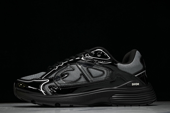LOW-TOP THICK-SOLED SPORTS CASUAL SHOES BLACK/GREY