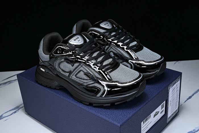 LOW-TOP THICK-SOLED SPORTS CASUAL SHOES BLACK/GREY