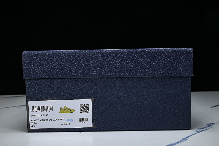 LEATHER MESH SPORTS CASUAL SHOES YELLOW/YELLOW/YELLOW