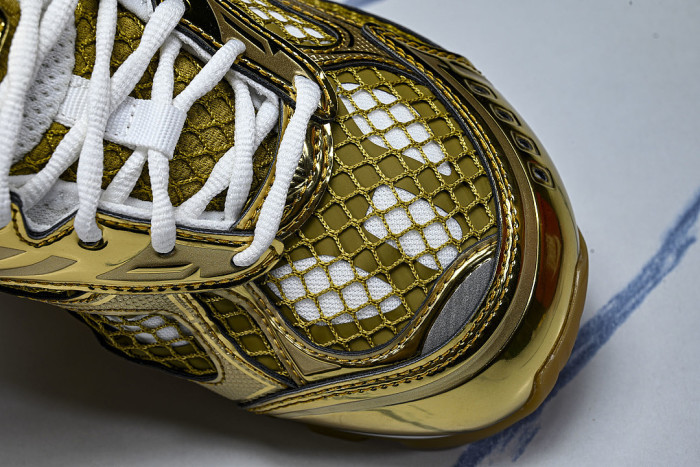 THICK-SOLED BREATHABLE MESH CASUAL SPORTS SHOES GOLD/GOLD/GOLD