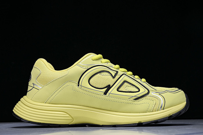 LEATHER MESH SPORTS CASUAL SHOES YELLOW/YELLOW/YELLOW