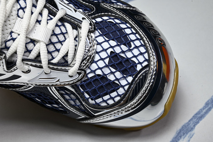 THICK-SOLED BREATHABLE MESH CASUAL SPORTS SHOES BLACK/WHITE/BLUE