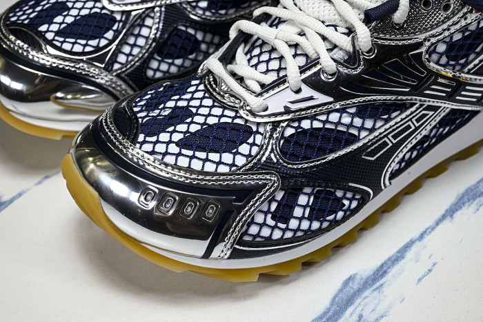 THICK-SOLED BREATHABLE MESH CASUAL SPORTS SHOES NAVY BLUE/WHITE