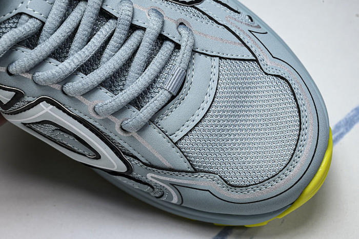 LEATHER MESH SPORTS CASUAL SHOES LIGHT BLUE/LIGHT BLUE