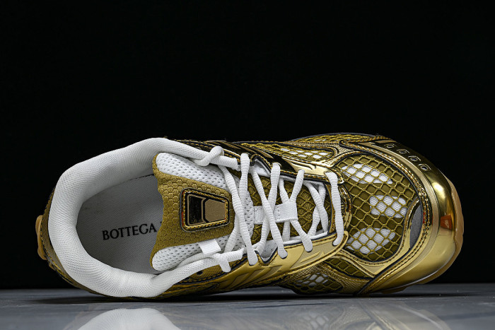 THICK-SOLED BREATHABLE MESH CASUAL SPORTS SHOES GOLD/GOLD/GOLD