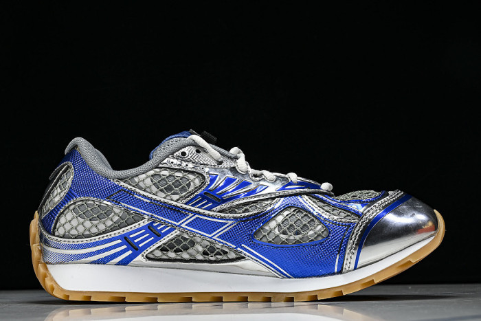 THICK-SOLED BREATHABLE MESH CASUAL SPORTS SHOES GREY/BLUE