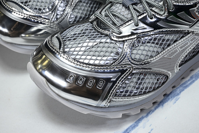 THICK-SOLED BREATHABLE MESH CASUAL SPORTS SHOES GREY/SILVER