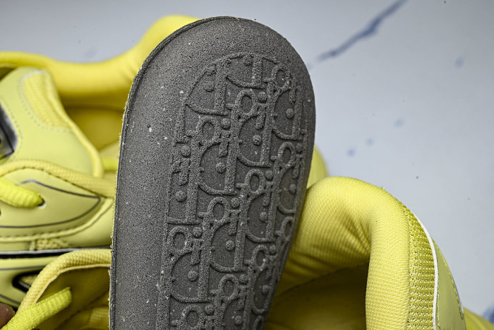 LEATHER MESH SPORTS CASUAL SHOES YELLOW/YELLOW/YELLOW