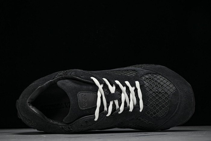 THICK-SOLED BREATHABLE MESH CASUAL SPORTS SHOES BLACK/BLACK/BLACK