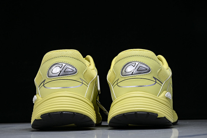 LEATHER MESH SPORTS CASUAL SHOES YELLOW/YELLOW/YELLOW