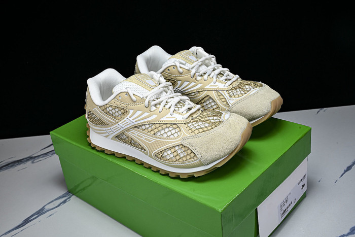 THICK-SOLED BREATHABLE MESH CASUAL SPORTS SHOES YELLOW/WHITE/YELLOW