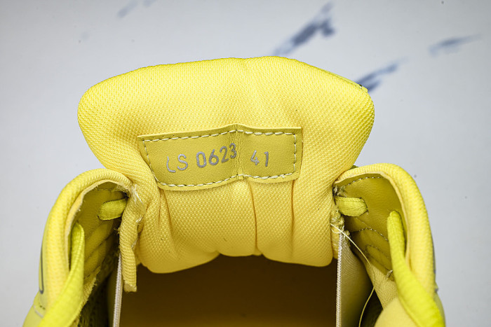 LEATHER MESH SPORTS CASUAL SHOES YELLOW/YELLOW/YELLOW
