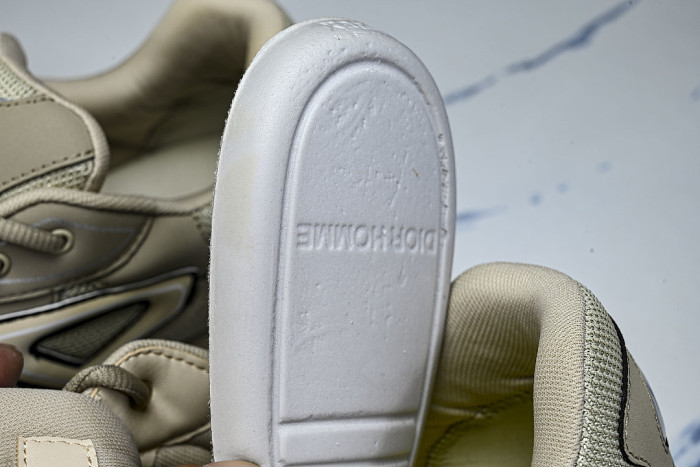 LEATHER MESH SPORTS CASUAL SHOES BEIGE/BEIGE/BEIGE