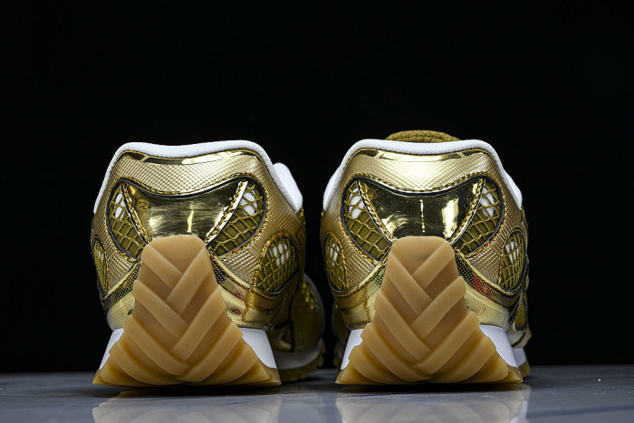 THICK-SOLED BREATHABLE MESH CASUAL SPORTS SHOES GOLD/GOLD/GOLD