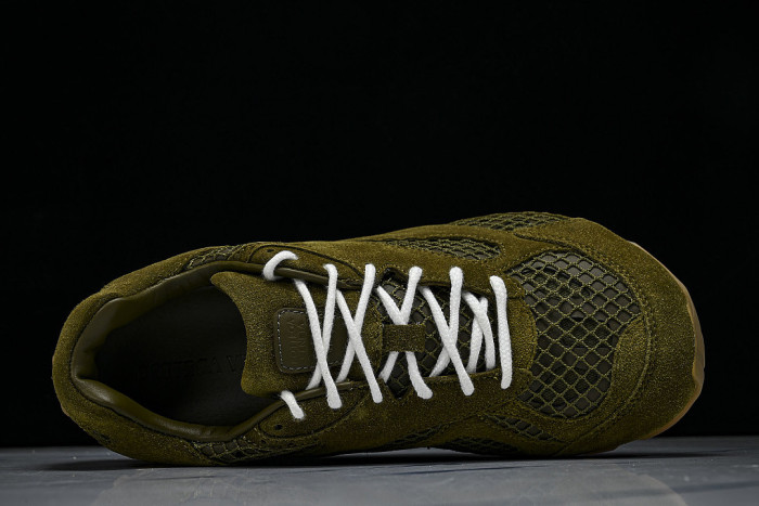 THICK-SOLED BREATHABLE MESH CASUAL SPORTS SHOES GREEN/GREEN/GREEN