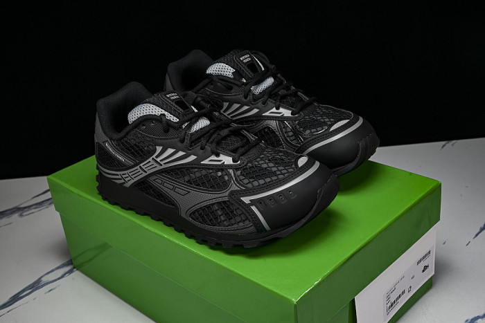 THICK-SOLED BREATHABLE MESH CASUAL SPORTS SHOES BLACK/GREY