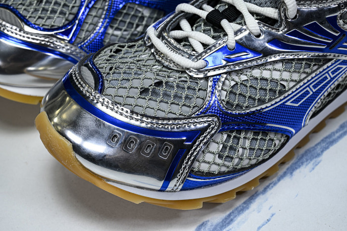 THICK-SOLED BREATHABLE MESH CASUAL SPORTS SHOES GREY/BLUE