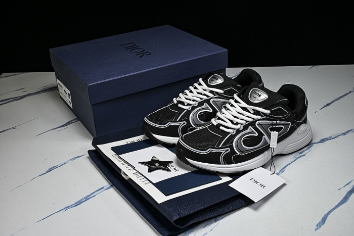 LEATHER MESH SPORTS CASUAL SHOES BLACK/GREY