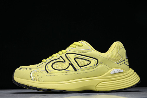 LEATHER MESH SPORTS CASUAL SHOES YELLOW/YELLOW/YELLOW
