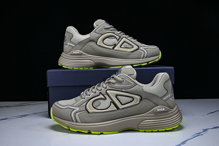 LEATHER MESH SPORTS CASUAL SHOES BEIGE/BEIGE/BEIGE