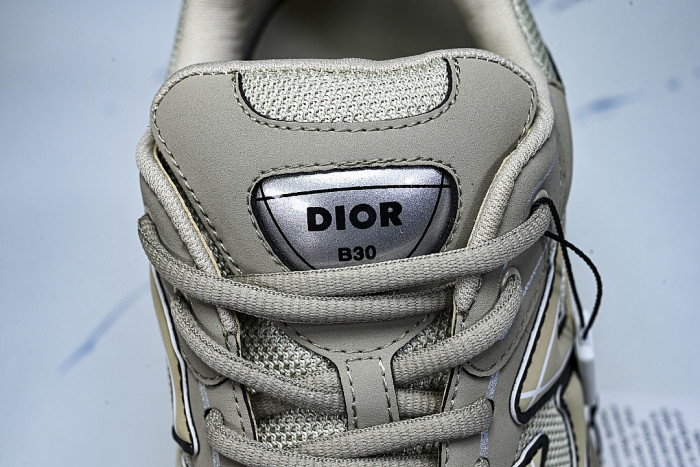 LEATHER MESH SPORTS CASUAL SHOES BEIGE/BEIGE/BEIGE