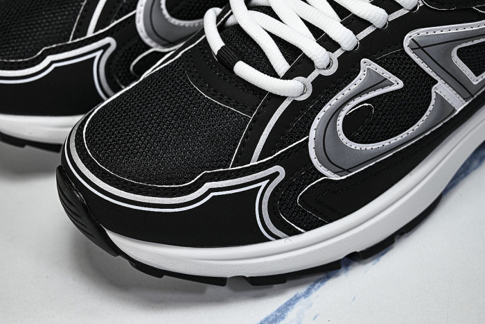 LOW-TOP THICK-SOLED SPORTS CASUAL SHOES BLACK/GREY
