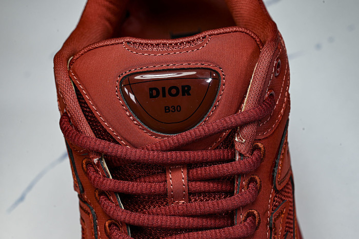 LEATHER MESH SPORTS CASUAL SHOES RED/RED/RED