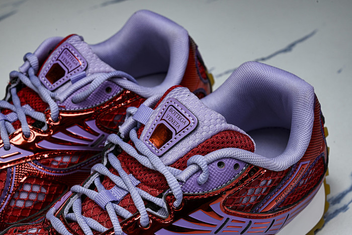 THICK-SOLED BREATHABLE MESH CASUAL SPORTS SHOES RED/PURPLE
